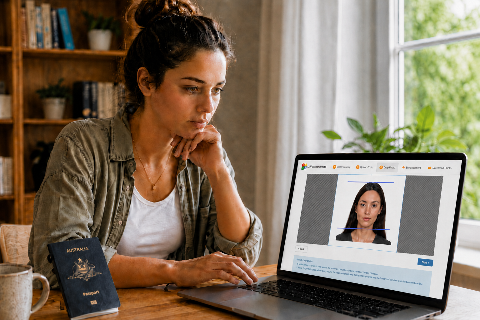 Australian passport photos require a neutral expression, so a visible smile can make the photo unsuitable.